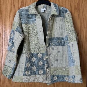 COLDWATER CREEK Patchwork Quilted Jacket sz M